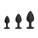 Набір силіконових анальних пробок BMS Roses Til’ Dawn Silicone Anal Plug Kit Starter Kit Black - мініатюра 1