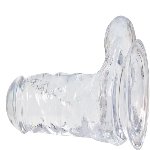 Прозорий фалоімітатор на присосці ADDICTION — Clear Dildo with Balls 8″, віброкуля в подарунок - мініатюра 4