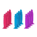 Набір фалоімітаторів ADDICTION Silly Willy 3.3” Silicone Dildo, 3 кольори, 12 шт - мініатюра 1
