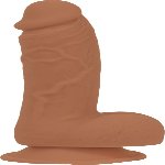 Фалоімітатор ADDICTION Steven 7.5" Silicone Dong Caramel, віброкуля в подарунок - мініатюра 2