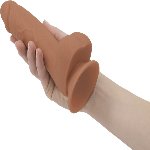 Фалоімітатор ADDICTION Steven 7.5" Silicone Dong Caramel, віброкуля в подарунок - мініатюра 7