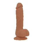 Фалоімітатор ADDICTION Steven 7.5" Silicone Dong Caramel, віброкуля в подарунок - мініатюра 1