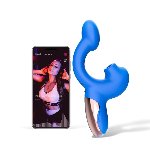 Смарт-вібратор Magic Motion Ponder Blue, подвійна стимуляція, віброяйце+язичок для клітора - мініатюра 3