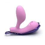 Смарт-віброяйце зі стимуляцією клітора KISSTOY Viosecret Pro, реагує на стискання, пояс для кріплення - мініатюра 1