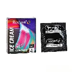 Презервативи Holographic Recare Ice Cream Big Dotted Condoms 3 шт, з пухирцями, аромат: морозиво - мініатюра 1
