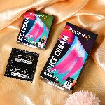 Презервативи Holographic Recare Ice Cream Big Dotted Condoms 12 шт, з пухирцями, аромат: морозиво - мініатюра 5