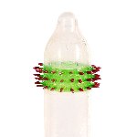 Насадка на член Recare Red Monster Spike Condom (презерватив з рядами шипів) - мініатюра 2