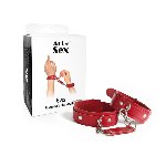 Наручники із натуральної шкіри Art of Sex - Eva, колір червоний - мініатюра 2