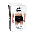 Чоловічі труси з сюрпризом Art of Sex - Gladiator, чорні з ефектом мокрого оксамиту, розмір M - мініатюра 3