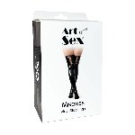 Лаковані панчохи зі шнурівкою Art of Sex - Mistress, чорні, розмір L - мініатюра 3