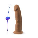 Фалоімітатор SilexD Henry Caramel (MODEL 2 size 7.5in), двошаровий, силікон + Silexpan, діаметр 4,8 см - мініатюра 5
