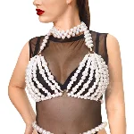 Ліф з перлин Art of Sex - Jasmine, колір білий, розмір XS-2XL - мініатюра 1