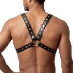 Чоловіча портупея Art of Sex - Spartacus, натуральна шкіра, колір чорний, розмір L-2XL - мініатюра 2