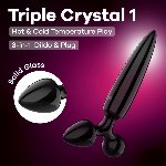 Тристоронній скляний дилдо Satisfyer Triple Crystal 1 Black - мініатюра 6