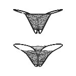 Набір трусиків з доступом Obsessive Bianca 2-pack crotchless thong S/M - мініатюра 5