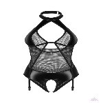 Боді Obsessive Dominna crotchless teddy S/M - мініатюра 2