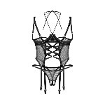 Корсет Obsessive Dominna cupless corset & crotchless thong S/M - мініатюра 4