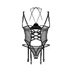 Корсет Obsessive Dominna cupless corset & crotchless thong L/XL - мініатюра 5