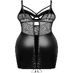Сорочка Obsessive Dominna chemise & thong 2XL/3XL - мініатюра 4