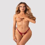 Трусики Obsessive Inferro crotchless thong S/M/L - мініатюра 6