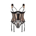 Корсет Obsessive Soranna cupless corset & crotchless thong S/M - мініатюра 5