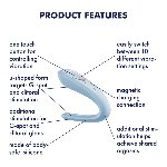 Вібратор для пар Satisfyer Double Classic Light Blue з одним моторчиком - мініатюра 6