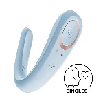 Вібратор для пар Satisfyer Double Classic Light Blue з одним моторчиком - мініатюра 1