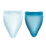 Набір менструальних чаш Fun Factory FUN CUP EXPLORE KIT, 2 шт, Multicolored Turquoise, об’єми 20 та 30 мл - мініатюра 1