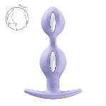 Анальні кульки Fun Factory B BALLS DUO Purple, ефект вібрації, діаметр 3,2 та 3,6 см - мініатюра 1