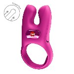 Ерекційне віброкільце з подвійною стимуляцією клітора Fun Factory NŌS CLASSIC Magenta, 2 мотори - мініатюра 5
