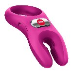 Ерекційне віброкільце з подвійною стимуляцією клітора Fun Factory NŌS PRO Magenta, 2 мотори - мініатюра 3