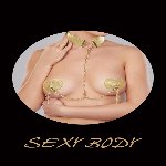 Пестис-сердечка з пензликами та чокером JSY Nipple Sticker RT236114 Golden - мініатюра 4