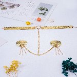 Пестис-сердечка з пензликами та чокером JSY Nipple Sticker RT236114 Golden - мініатюра 2