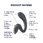 Вагінально-кліторальний вібратор Satisfyer G for Goddess 3 Dark Grey, 2 мотори - мініатюра 5