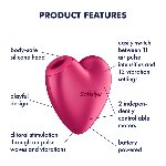 Вакуумний стимулятор-серце з вібрацією Satisfyer Cutie Heart Battery Series - мініатюра 5