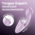 Вагінально-кліторальний вібратор Satisfyer Tongue Expert з язичком - мініатюра 6