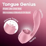 Вагінально-кліторальний вібратор Satisfyer Tongue Genius з язичком - мініатюра 6