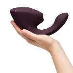 Подвійний вакуумний кліторальний стимулятор з вібрацією Womanizer Next Duo - Dark Purple - мініатюра 9