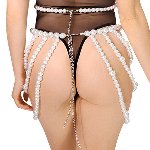 Спідниця з перлин Art of Sex - Jasmine, колір білий, розмір XS-2XL - мініатюра 2