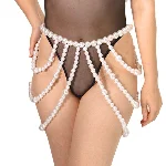 Спідниця з перлин Art of Sex - Jasmine, колір білий, розмір XS-2XL - мініатюра 1