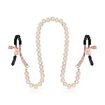 Затискачі для сосків з перлинним ланцюжком Rosy Gold - Nipple Clamps Pearls - мініатюра 2