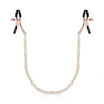 Затискачі для сосків з перлинним ланцюжком Rosy Gold - Nipple Clamps Pearls - мініатюра 1