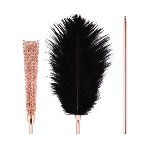 Лоскітка з металевим флогером Rosy Gold - Feather Tickler & Whip - мініатюра 3