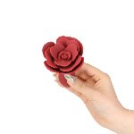 Силіконова анальна пробка Lux Active с розой - Red Rose Silicone Anal Plug - мініатюра 4