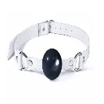 Кляп силіконовий Feral Feelings Silicon Ball Gag White/Black, білий ремінець, чорна кулька - мініатюра 1
