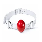 Кляп силіконовий Feral Feelings Silicon Ball Gag White/Red, білий ремінець, червона кулька - мініатюра 1