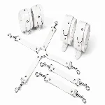Набір для БДСМ Feral Feelings BDSM Kit 3 White, наручники, поножі, хрестовина - мініатюра 1
