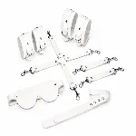 Набір Feral Feelings BDSM Kit 5 White, наручники, поножі, хрестовина, маска, падл - мініатюра 1