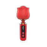 Вібромасажер Loviss Rose Mini Massage Wand Vibrator, головка у вигляді троянди, 9 режимів - мініатюра 1