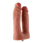 Подвійний фалоімітатор для секс-машин Hismith Silicone Double Penetrator Dildo, система KlicLok - мініатюра 3